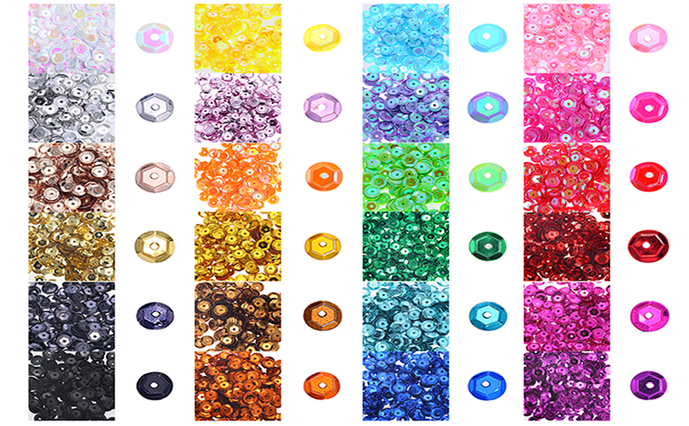 3600 Pcs 6MM Loose Sequins Bulk Cup Sequins AB Color Round