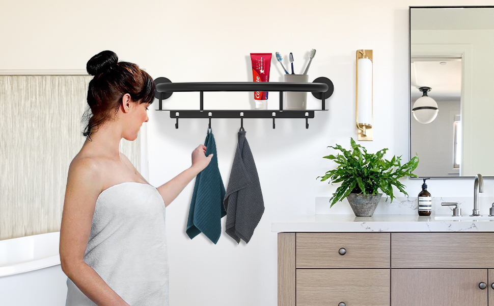 Amazon.co.jp: お風呂 浴槽 手すり 浴室用ラック+手すり2-in-1