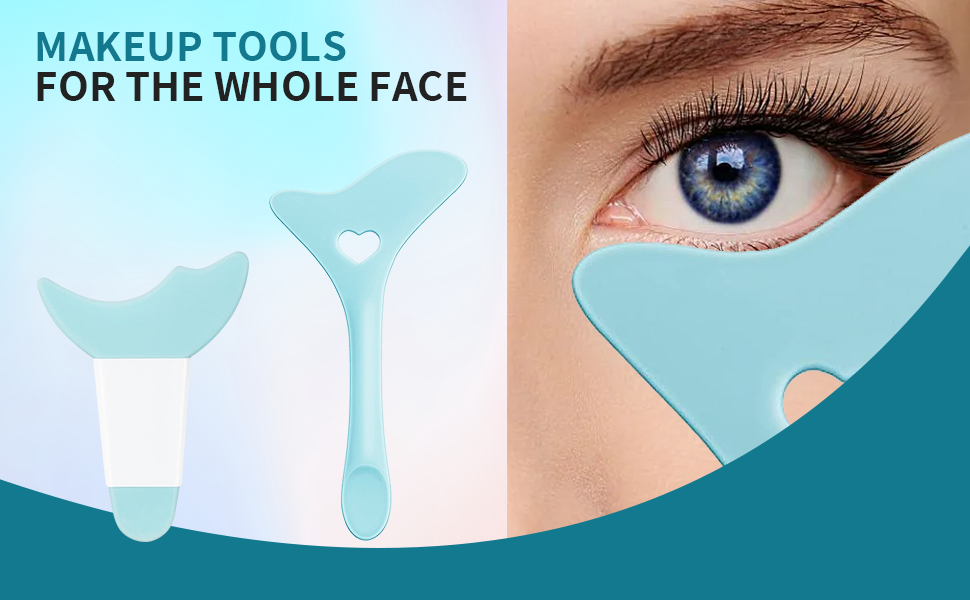 2 Pack Silicone Eyeliner Tool 3in1 Reusable Eye Stencils