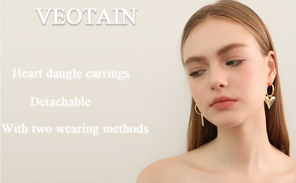 Veotain heart earrings
