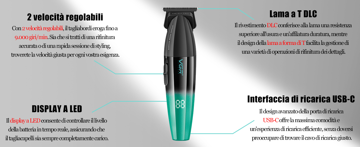 Regolabarba professionale da uomo