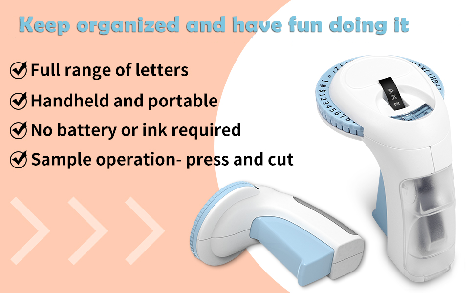 Aken Embossing Label Maker with Tape, Omega S Embossed