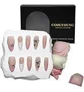 Homemade Press On Nails, Medium Almond Press On Nails, Fake Nails With Designs, Pink Press On Nai...