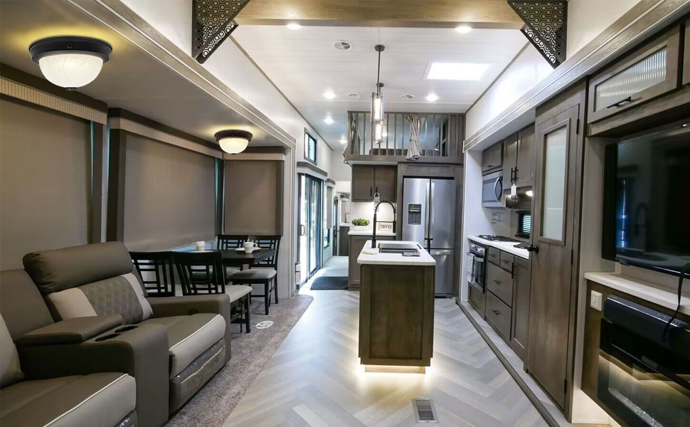 Facon 10'' RV LED Ceiling Light with Switch, Alabaster Glass Shape, Decorative 12V RV