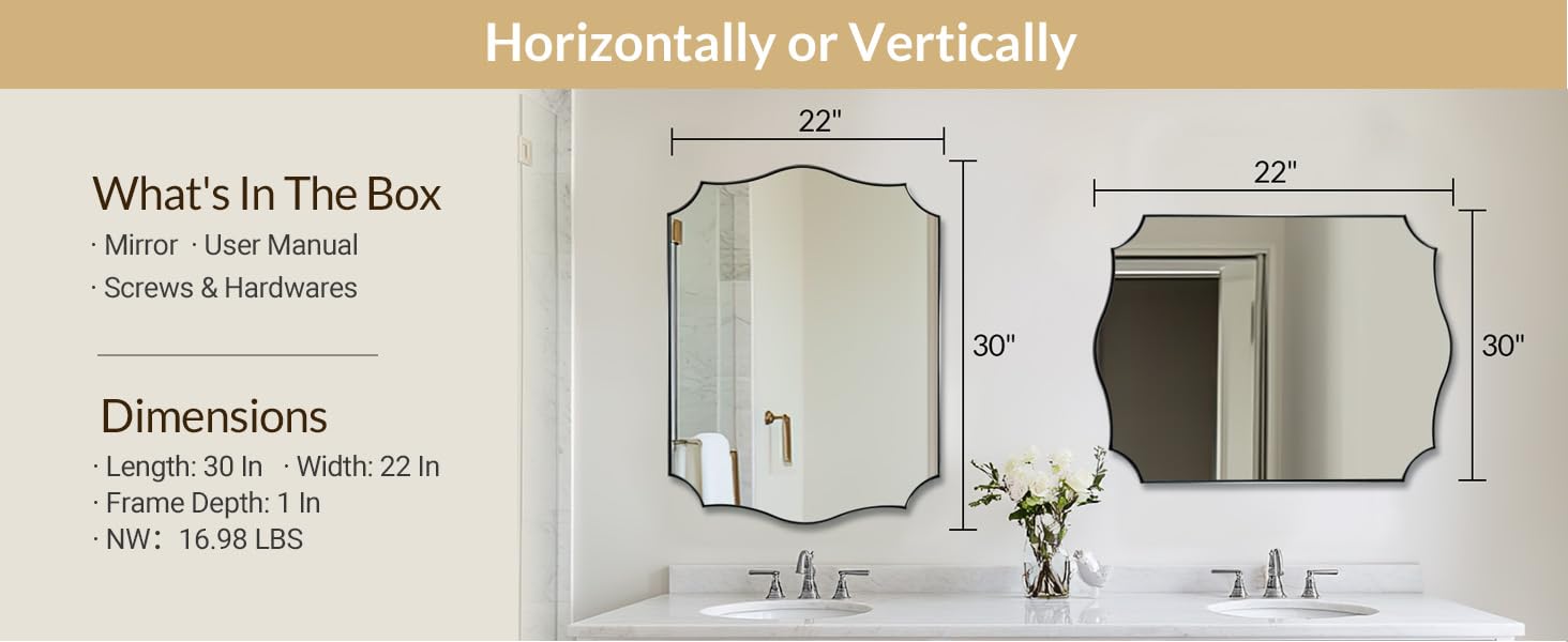 chrome rectangle mirror