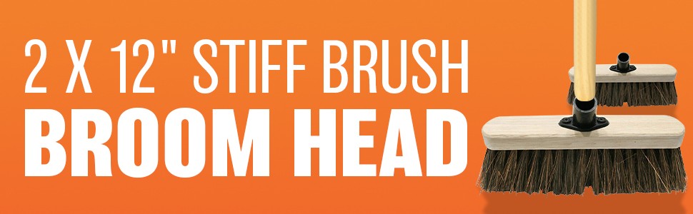 Wooden Broom Indoor Outdoor SWEEPING BRUSH HEAD Soft Hard Yard Garden Natural