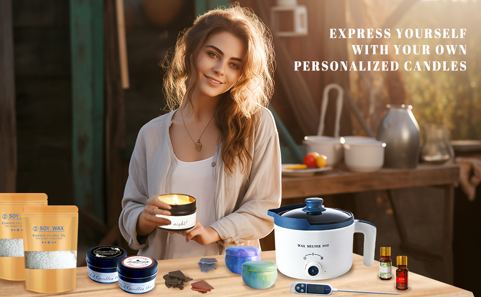 complete candle making kit with wax melter