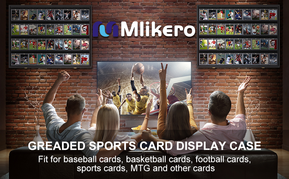 Mlikero Baseball Card Display Case,36 Graded Large Black