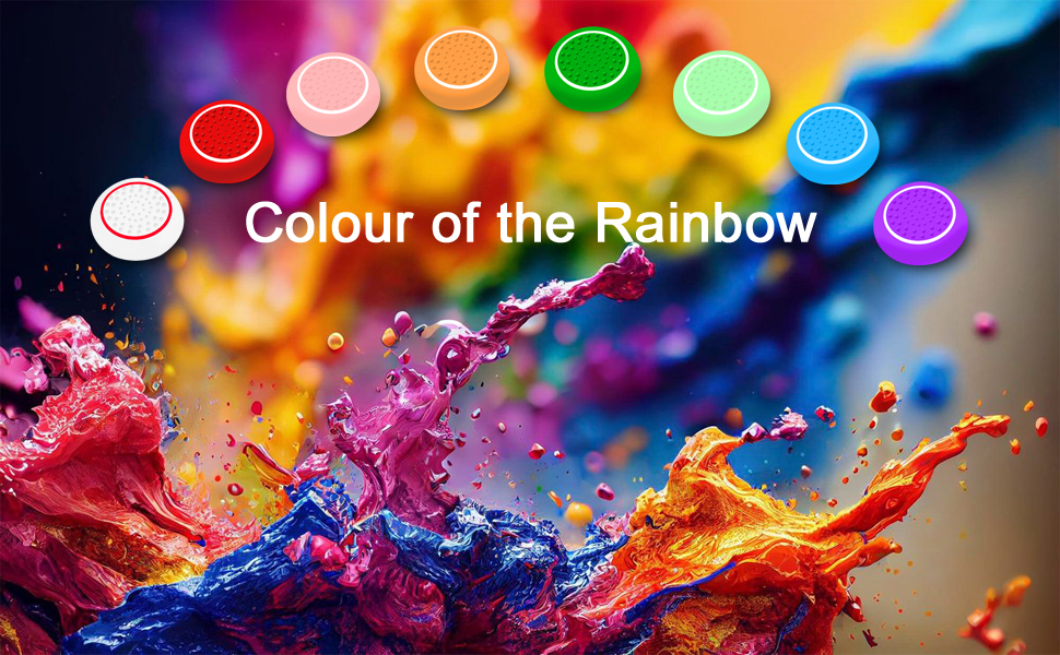 AMOACCESSORIES 16 Pieces Thumb Grips Caps Joystick Cover Controller Performance for CQC FPS Games