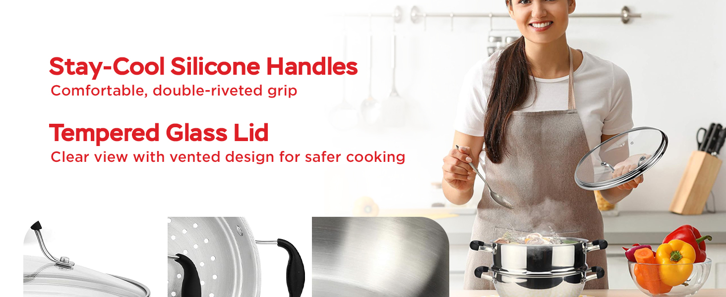 AVACRAFT 3-Piece Steamer Pot Set