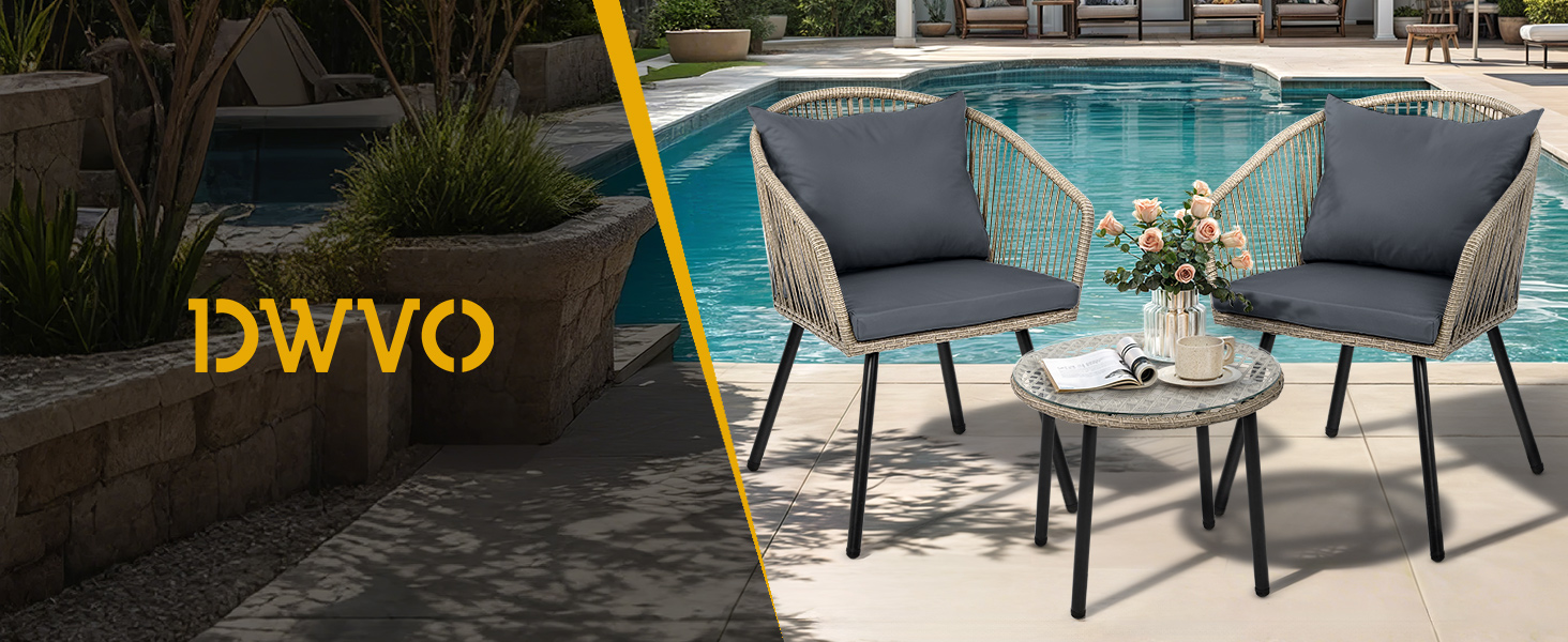 Outdoor Rattan Bistro Set