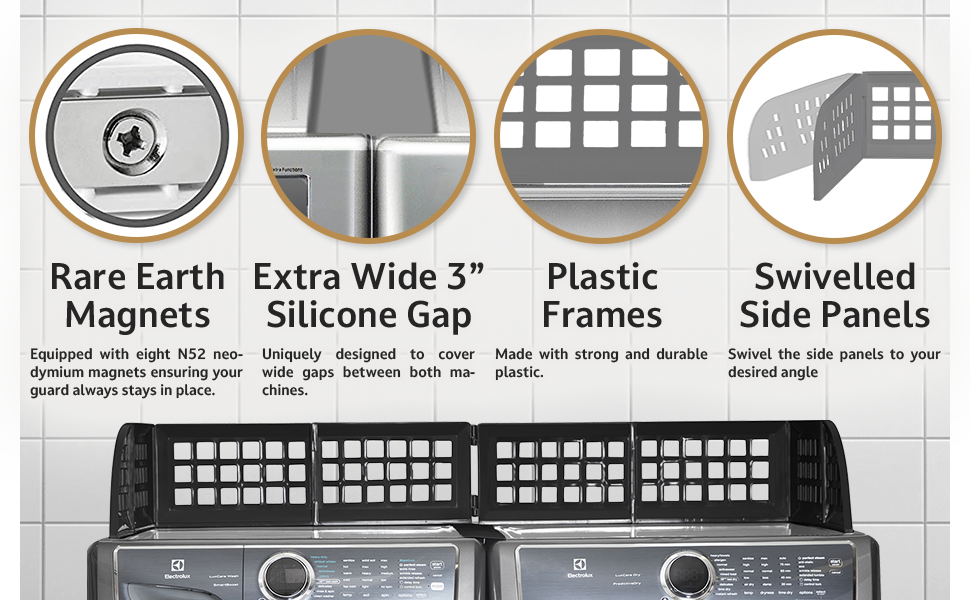 ELTOW Laundry Guard with Silicone Gap Cover, Fence