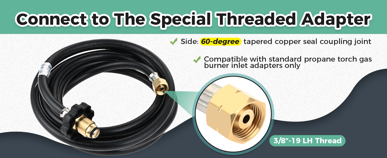 ETERMETA 12 Ft Propane Torch Hose Weed Burner Hose Heating