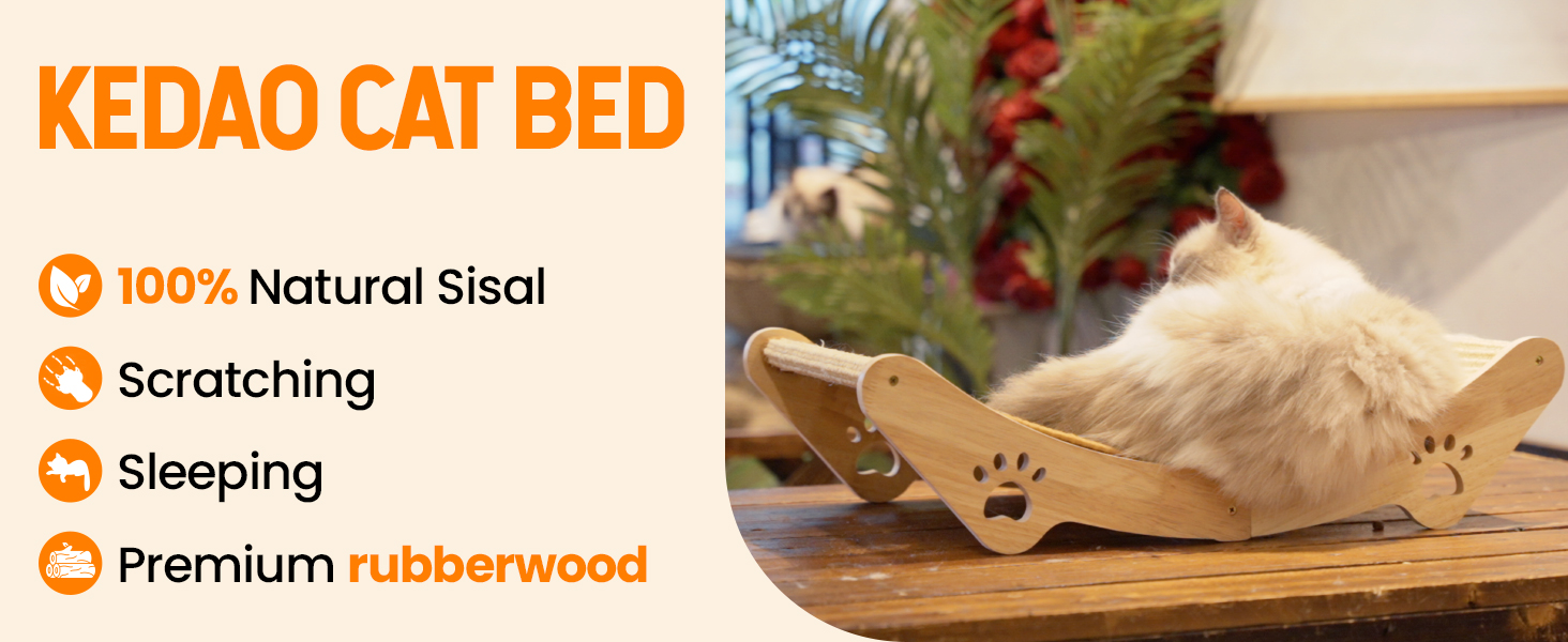 Sisal Cat Scratcher Bed Scratching Posts for Indoor Cats Hammock Adults Kitty Curls Cat Scratcher