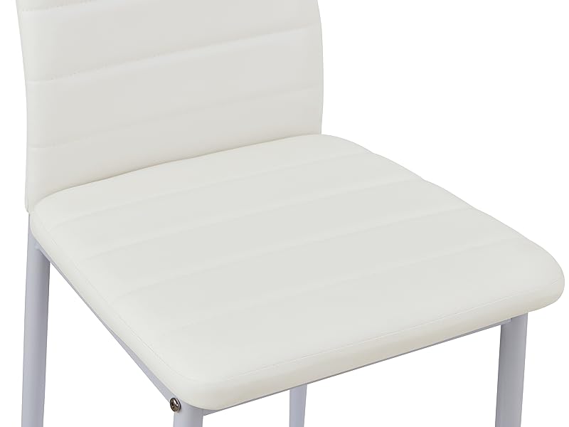 H.J WeDoo Dining Chairs Set Of 2 High Back, White Padded Kitchen Chairs