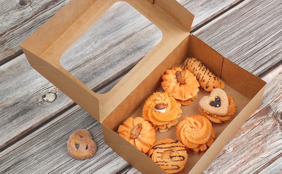 Our bakery box is designed to pop open when unfolded to assemble in mere seconds.