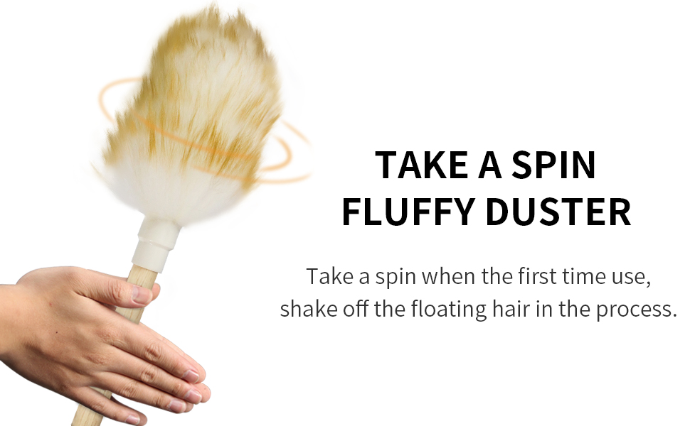 Wool Lambswool Cleaning Brush Duster,Wood Handle,Hanging