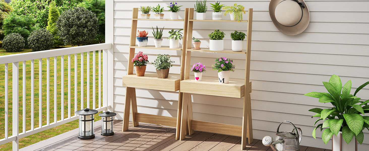wooden storage shelf