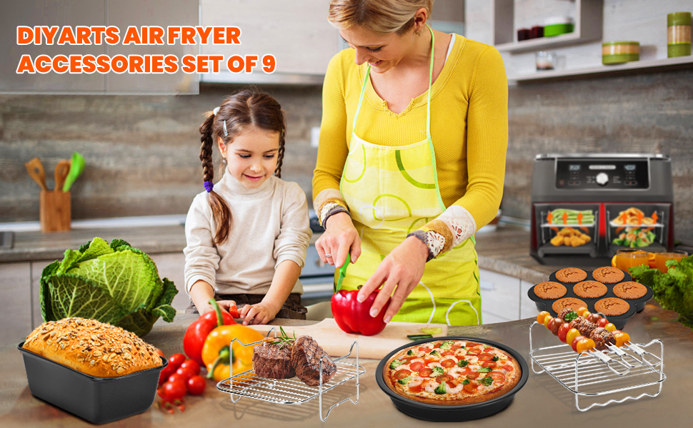 Air Fryer Accessories Set of 9 for Ninja Air Fryer AF300UK, AF400UK, 7