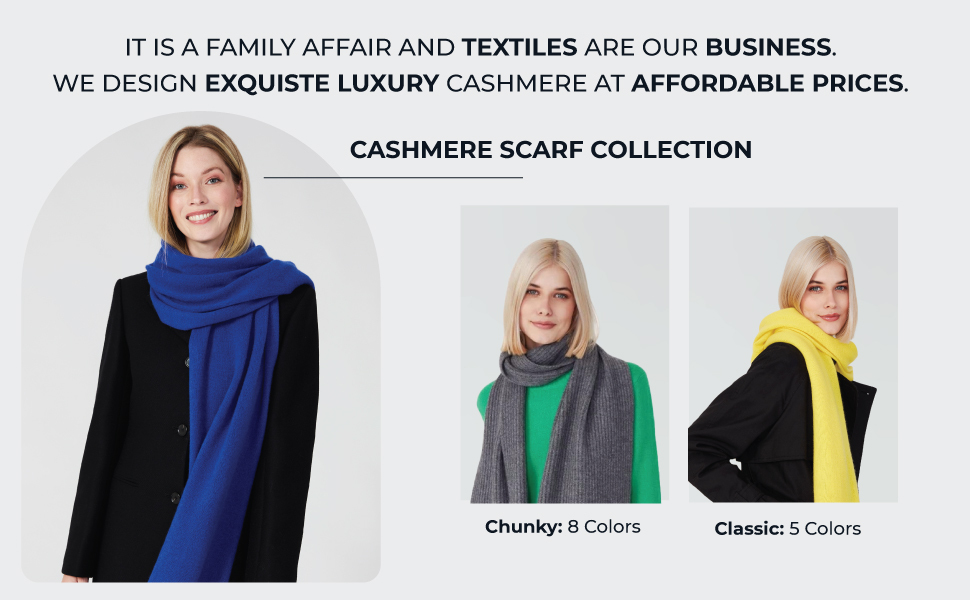 Style & Republic Women's Knitted Scarf, 100% Pure Cashmere