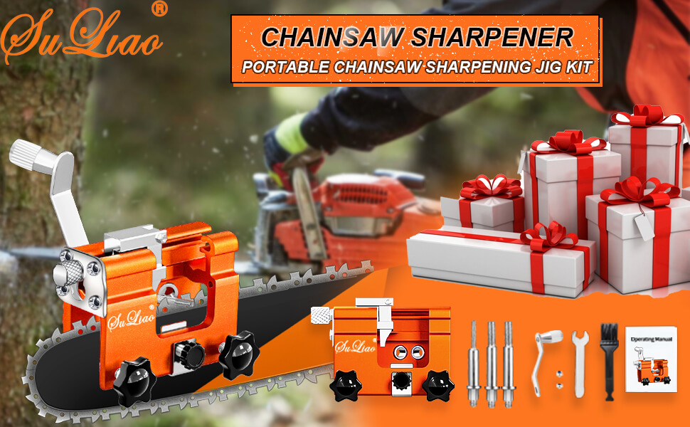 Chainsaw Sharpener Jig, Hand Cranked Chainsaw Chain Sharpening Kit