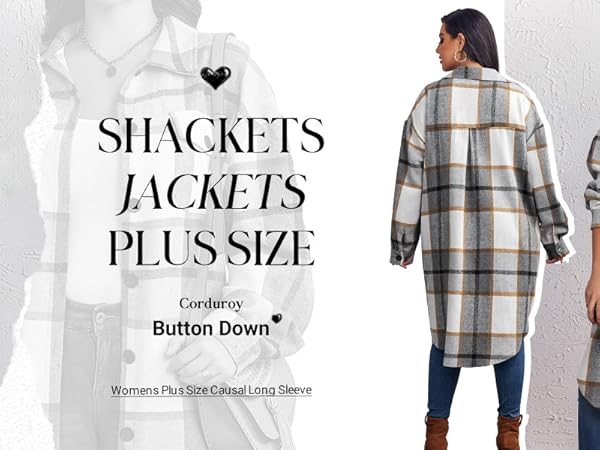 Amazon.com: Zeagoo Womens Plus Size Flannel Plaid Button