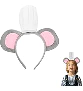 JOINPAYA Mouse Headband with Chef Hat: Cute Rat Ears Hat Headband for Kids Halloween Christmas Fe...