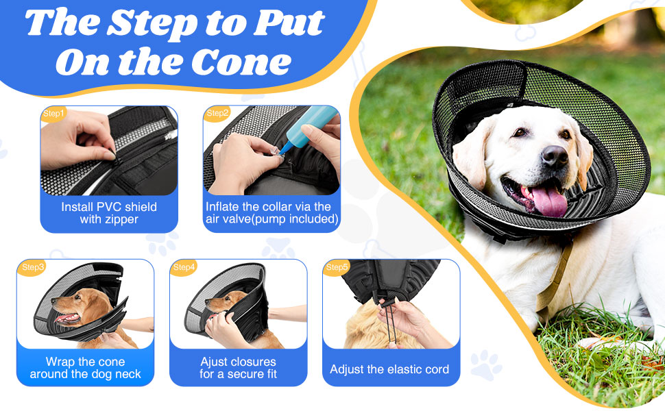 The Step to Put on the cone
