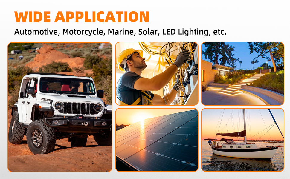 wide application auto, marine, solar, led lightning