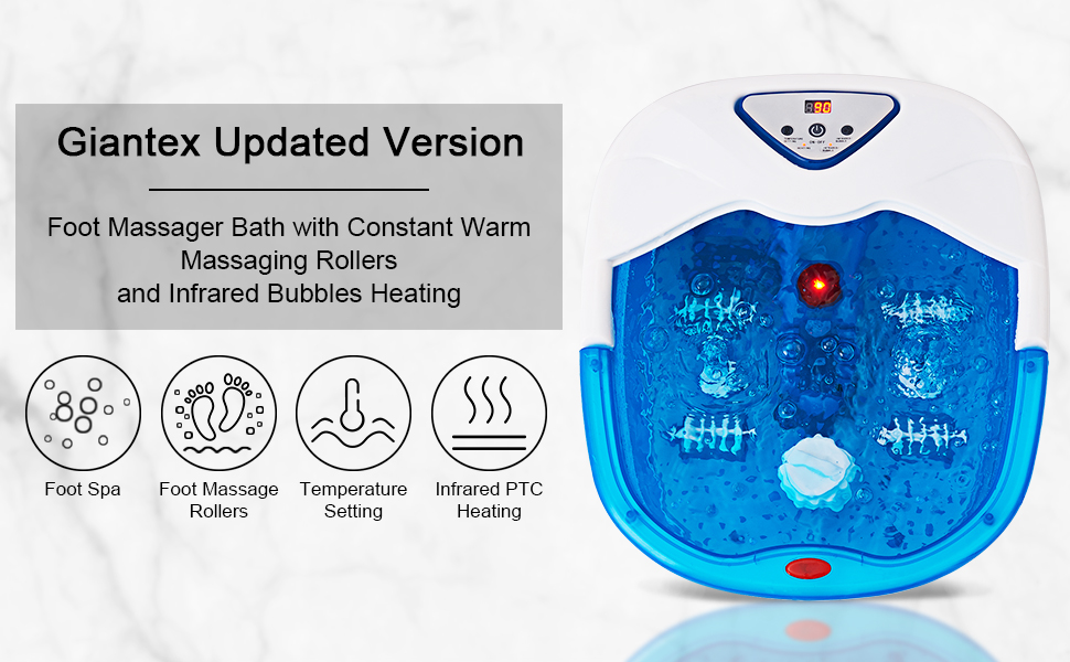 Giantex Foot Spa Bath Massager with Heat, Bubbles Vibration