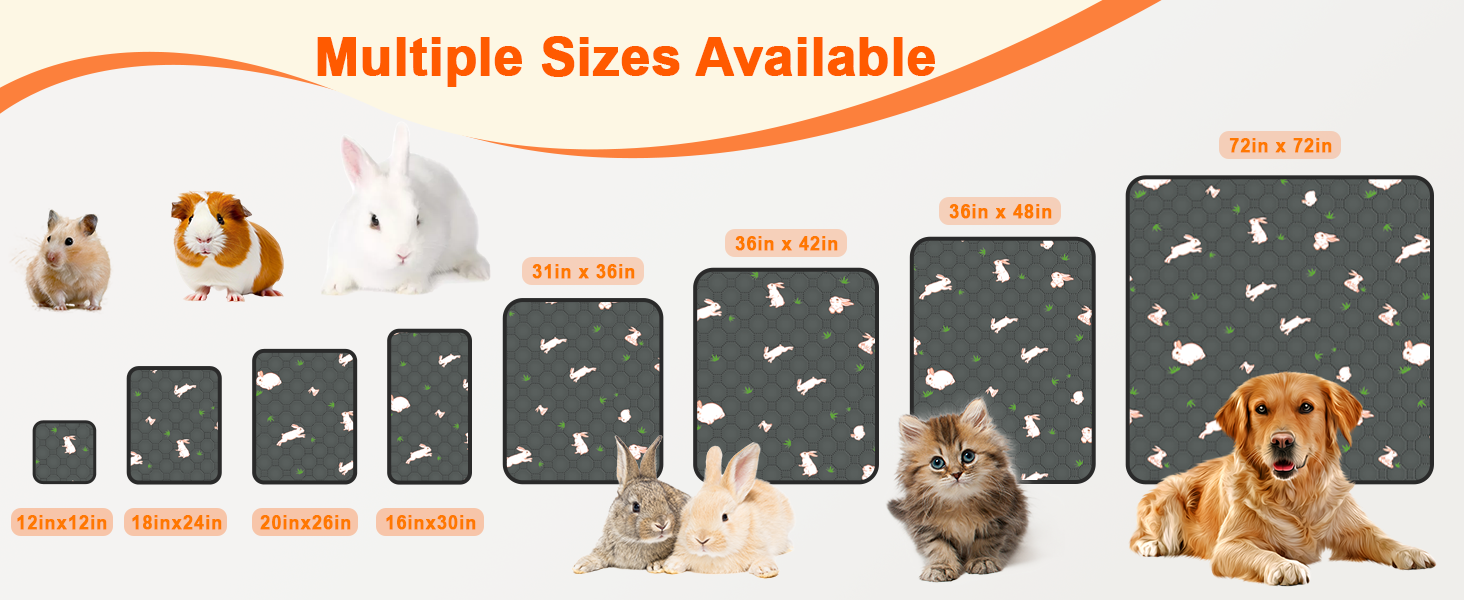 washable and reusable pee pads for guinea pigs dogs kittens rabbit bunny