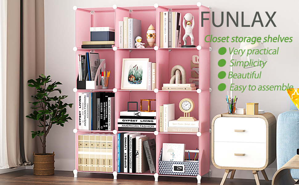 FUNLAX Closet Organizers and Storage, 6 Cube Storage Shelf Portable