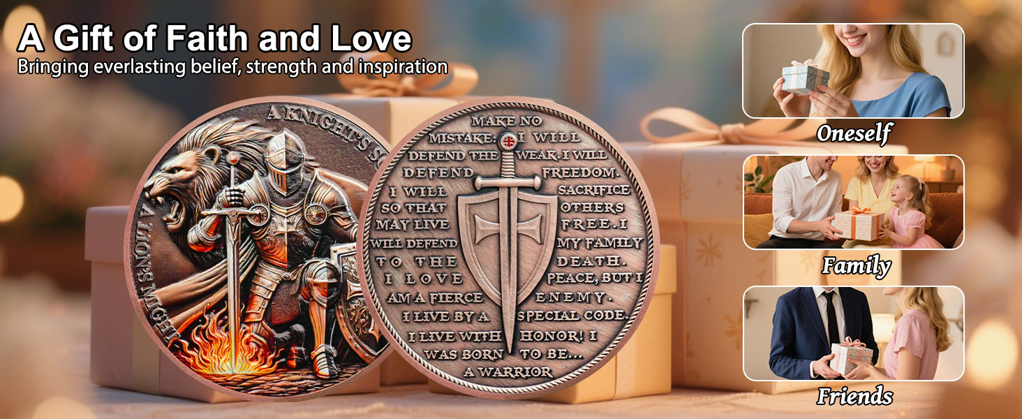 Knight & Lion Christian coin