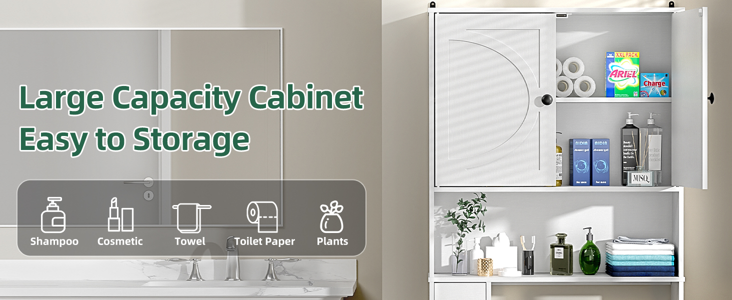 infurnic Over The Toilet Storage Farmhouse Wooden