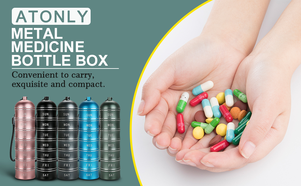 ATONLY Aluminum Travel Pill Box