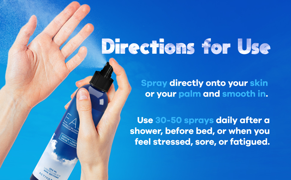 Activation Products Ease Magnesium Spray for Leg Cramps & Muscle