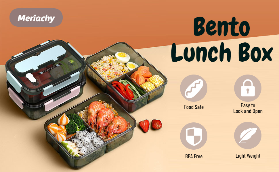 Bento Box Adult Lunch Box, 1600ML Bento Lunch Containers