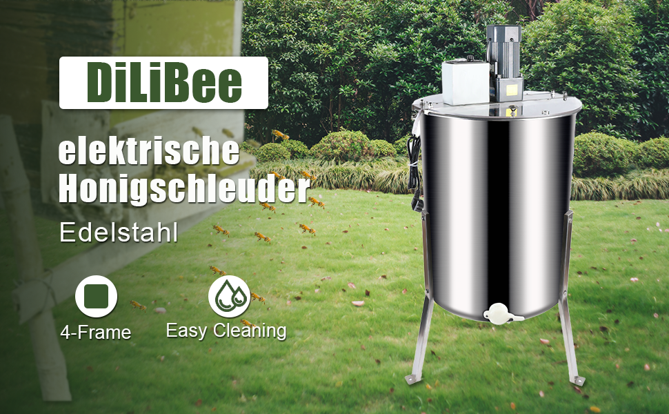 DiLiBee elektrische Honigschleuder 4 Rahmen Waben Honig Edelstahl ...