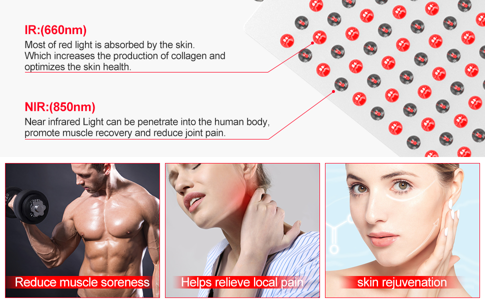 BONTANNY Red Light Therapy Device for Face/Body, Red Near