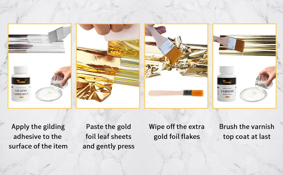 VGSEBA Edible Gold Leaf Sheets, 10 Sheets 1.7" x 1.7" Envelop Packing
