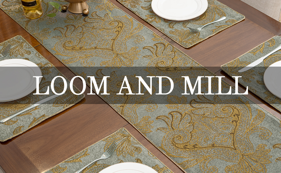 Loom and Mill Luxury Chenille Placemats, Set of 6 Modern