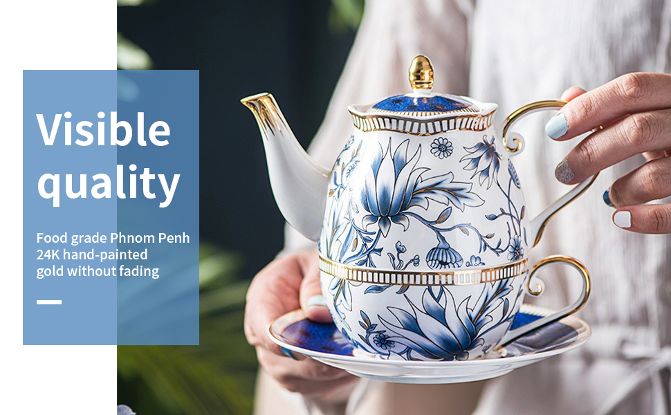 Bone China Tea for One Set in Pretty Orchid Design