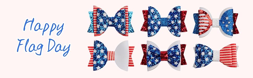 4th of July Hair Bows Clips
