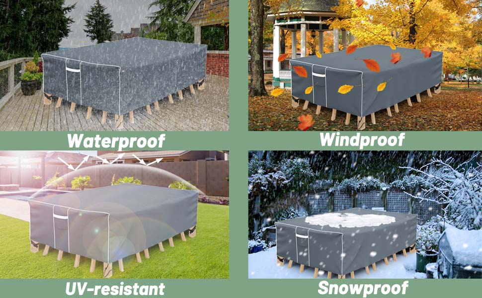 Outdoor Furniture Cover Waterproof, Outdoor Sectional Cover, 500D Heavy Duty, All