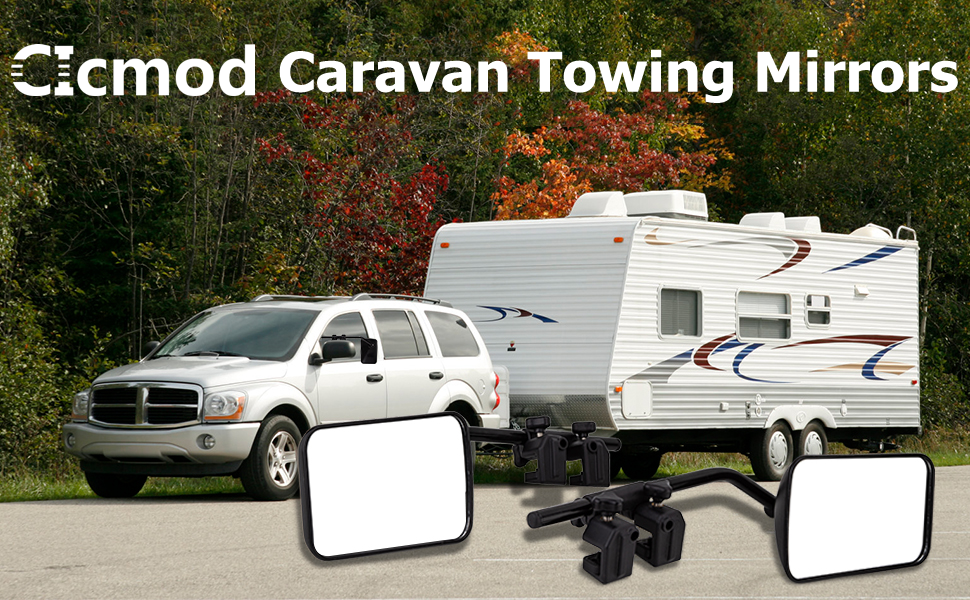 CICMOD Caravan Towing Mirrors Motorhome Car Wind Mirrors Convex