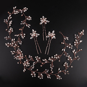 rose gold long hair vine