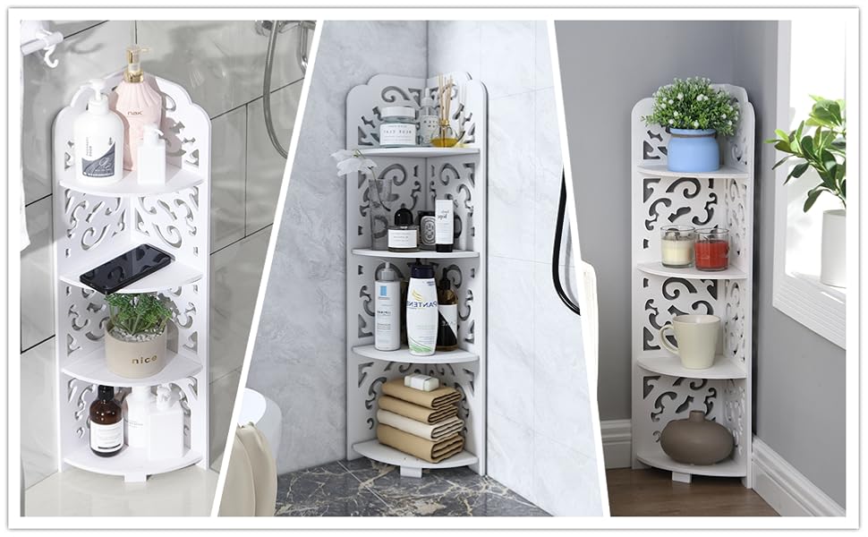 Corner Shelf Stand,Bathroom Storage 4 Tier Organizer Great