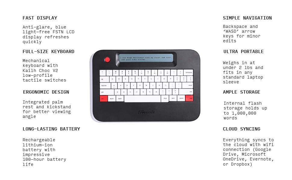 Amazon.com: Freewrite Alpha - Máquina de escribir digital