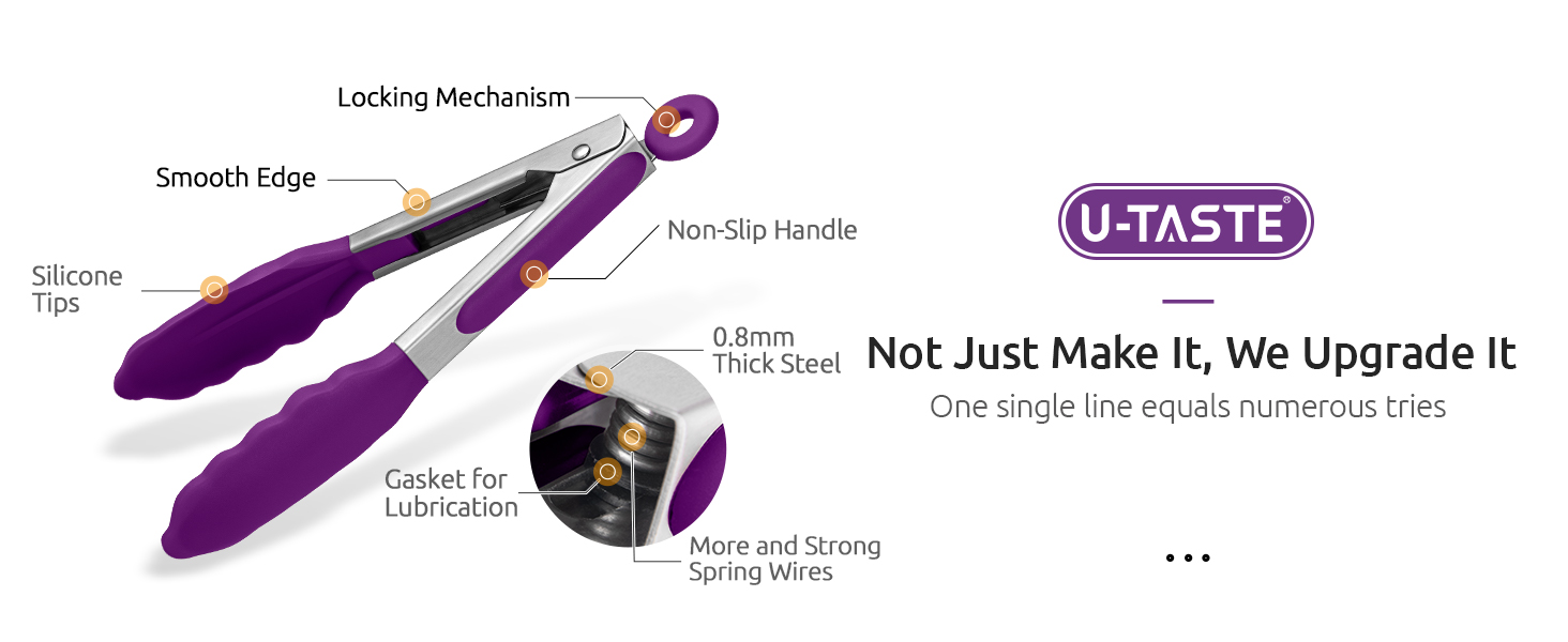 Kitchen CookingTongs with Silicone Tips