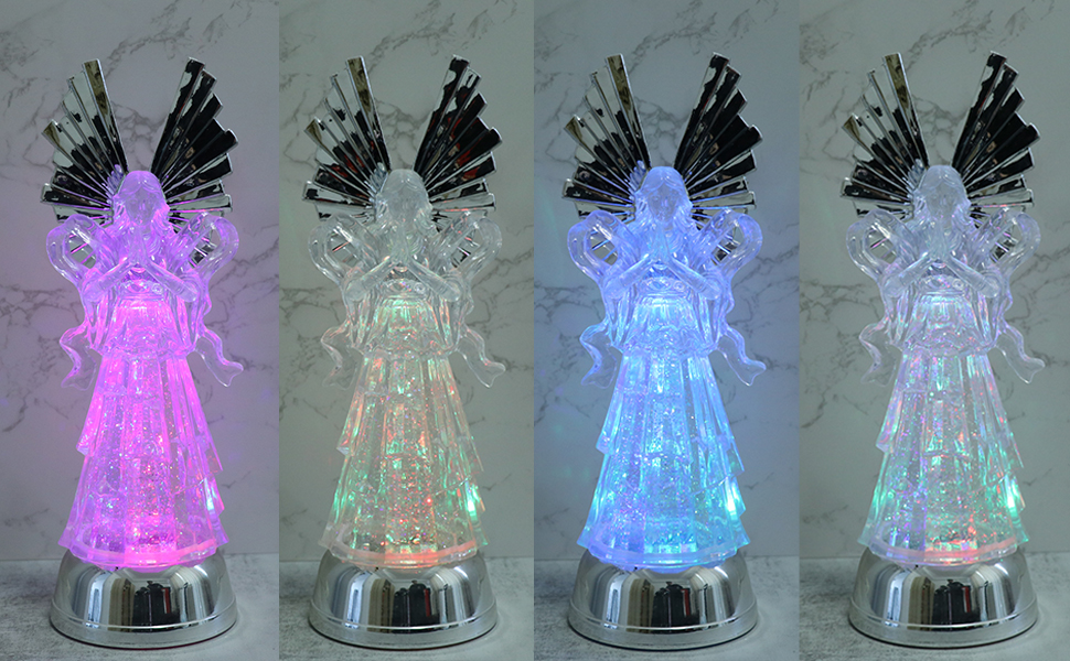 Angel glitter water snow globe